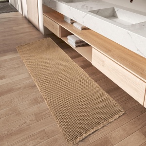 AMOAMI Luxury Chenille Bathroom Rug Runner, 47x20 Inches, Extra Long, Super Absorbent, Non-Slip TPR Backing, Soft Shaggy Bath Mats, Machine Washable, Bathmat for Bathroom Floor, Tub and Shower